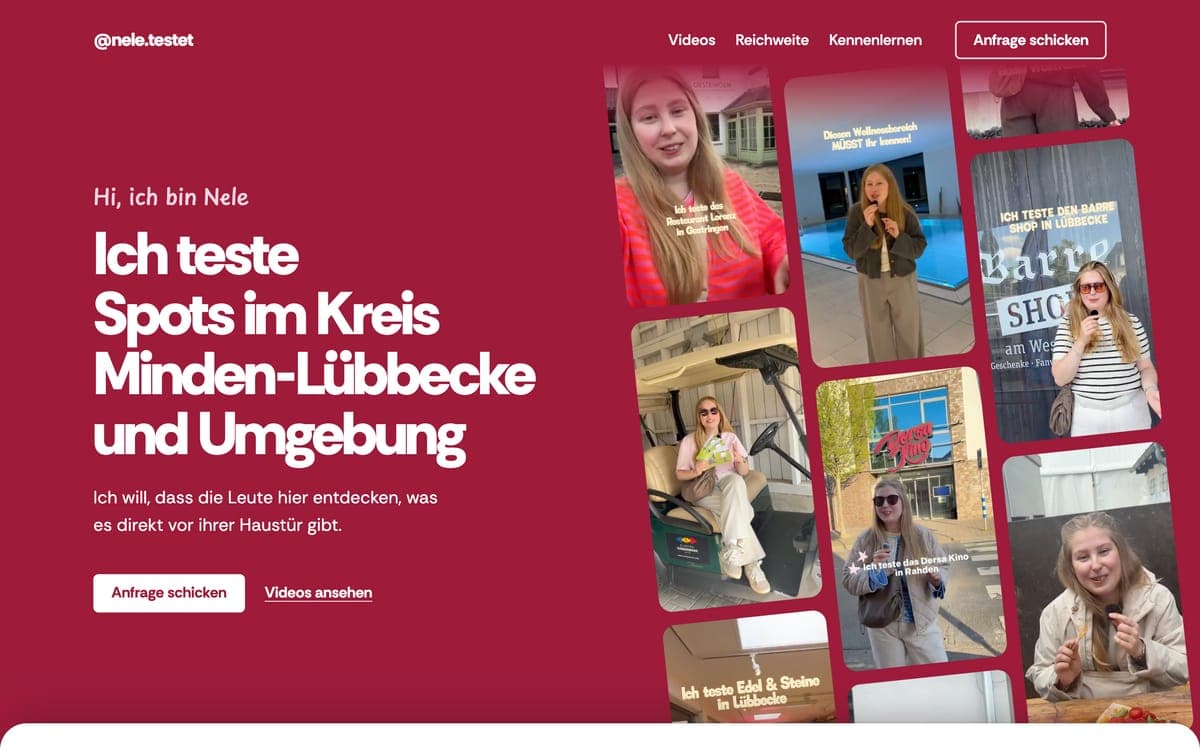 Screenshot der Website von Nele testet