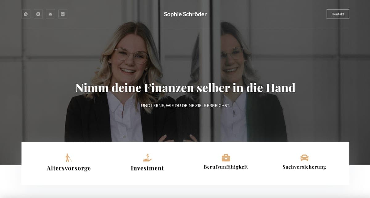 Screenshot der Website von Sophie Schröder
