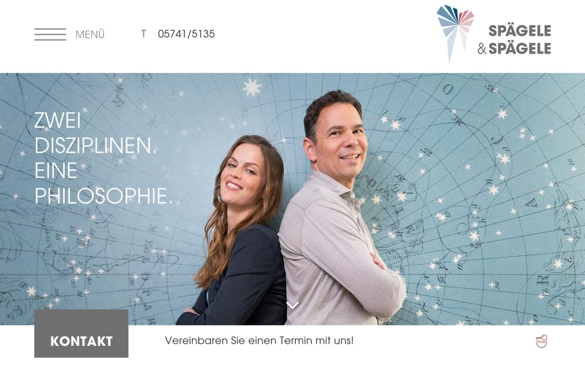 Screenshot der Website von Spägele & Spägele